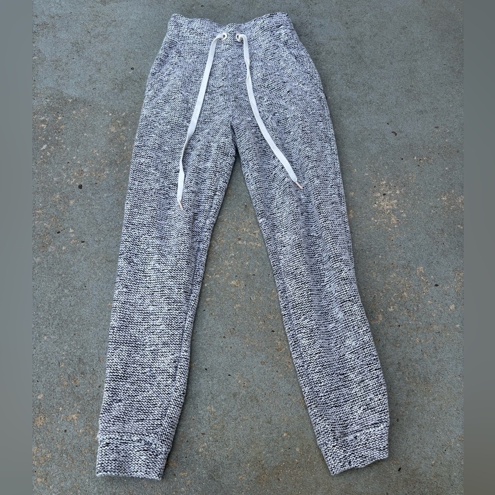 Aerie Black and White Textured Knit Pants